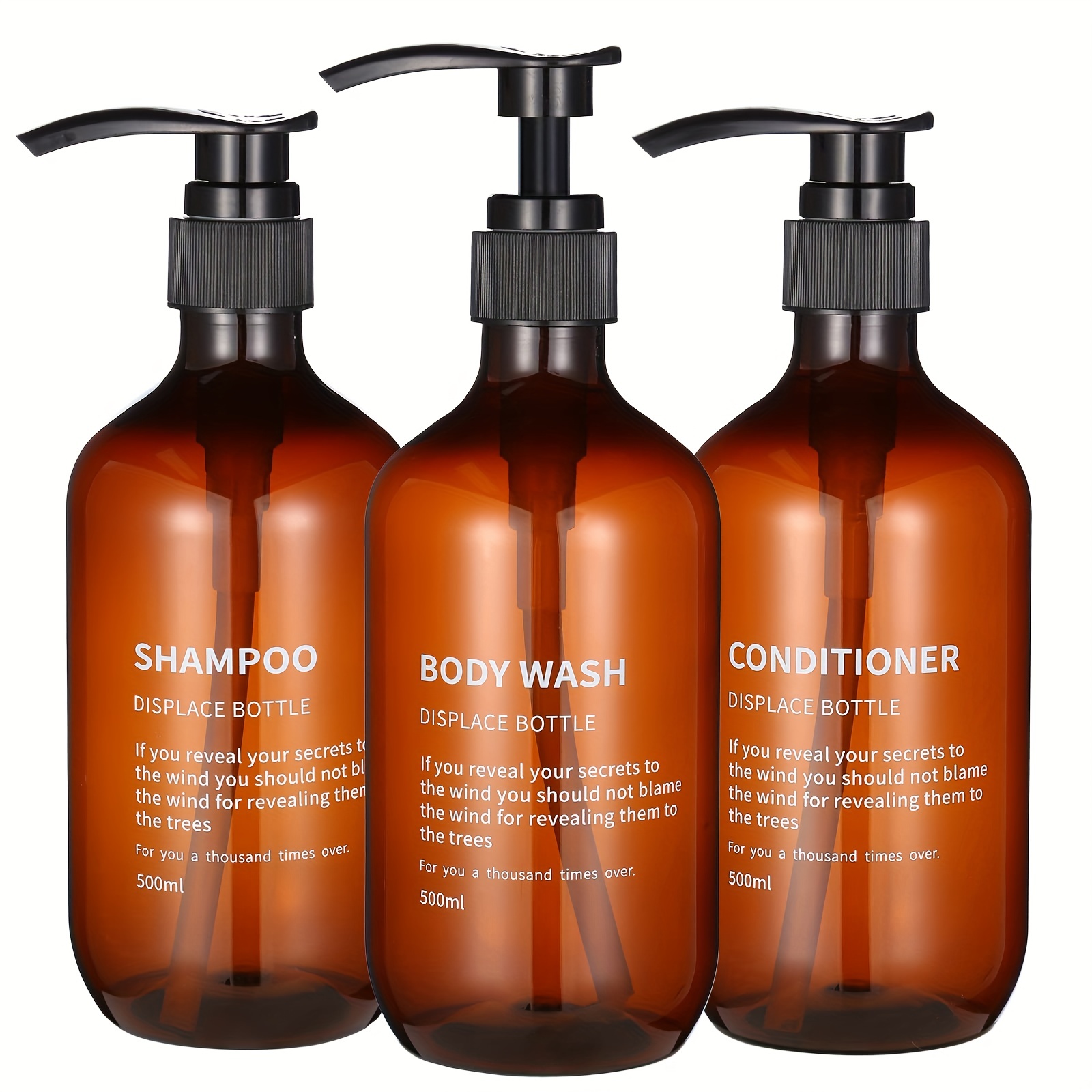 Hair Care Conditioner - 3 個防水シャンプーコンディショナーディスペンサーセット再利用可能なポンプボトルシャワーソープボディウォッシュヘアケア用プリントラベル付き