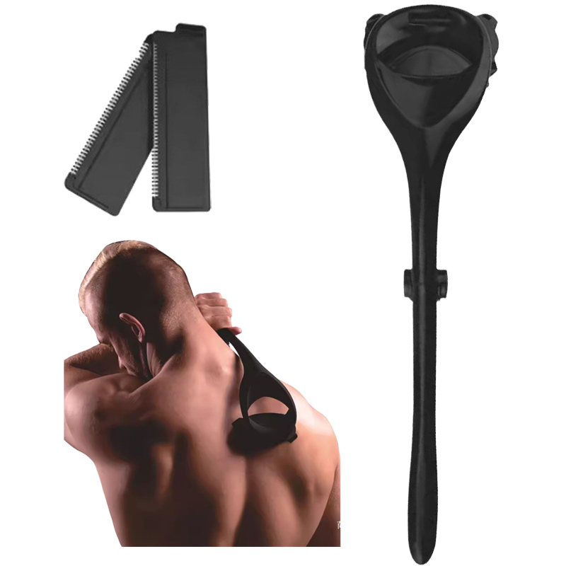 Hair Care Long Hair - 新しいメンズ無痛バックシェーバー脱毛器男性用脱毛器シェーバー背中ロングハンドルポータブル折りたたみシェーバーボディケア