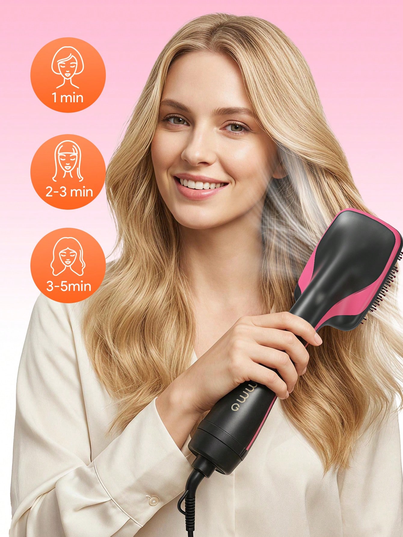 JMMO 3 in 1 ホットエアブラシ（米国プラグ付き）、 - Hair Care Step のレビューと価格