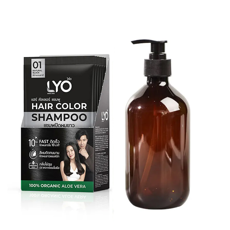 Lyo-天然植物の染毛剤とシャンプーのボトル,栄養のあるケア - Hair Care Long Hair のレビューと価格