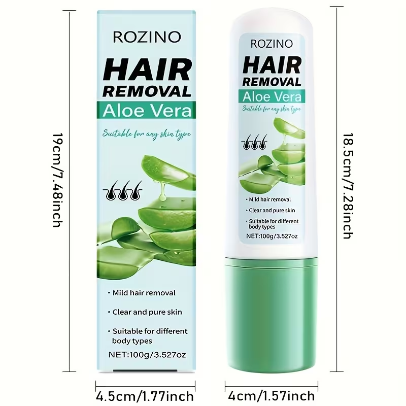 ROZINO アロエベラ除毛クリーム 100g、男女兼用ボデ - Hair Care With Aloe Vera のレビューと価格