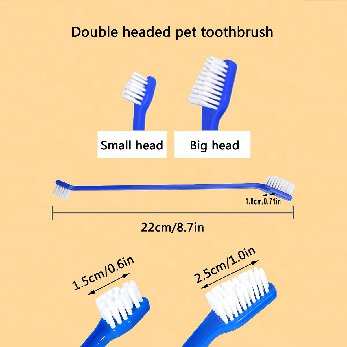 5 ピース/セットロングハンドルペット歯ブラシダブルヘッド犬 - Hair Care Long Hair のレビューと価格