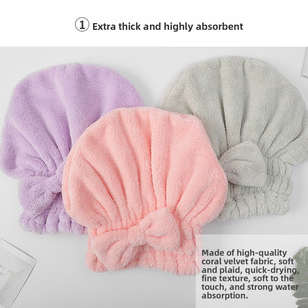 ボウノットシャワーキャップ超吸収性ヘアタオルラップロングヘア - Hair Care Long Hair のレビューと価格