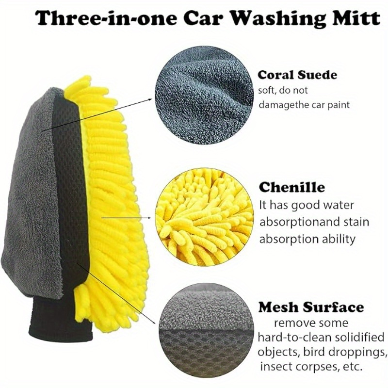 カーケア両面グローブ 防水洗車マイクロファイバーグローブ 長 - Hair Care Long Hair のレビューと価格