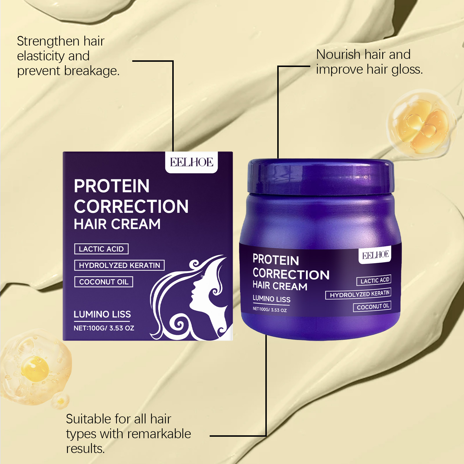 シルクシャインテクノロジー配合のプロテインヘアストレートニン - Hair Care Conditioner のレビューと価格